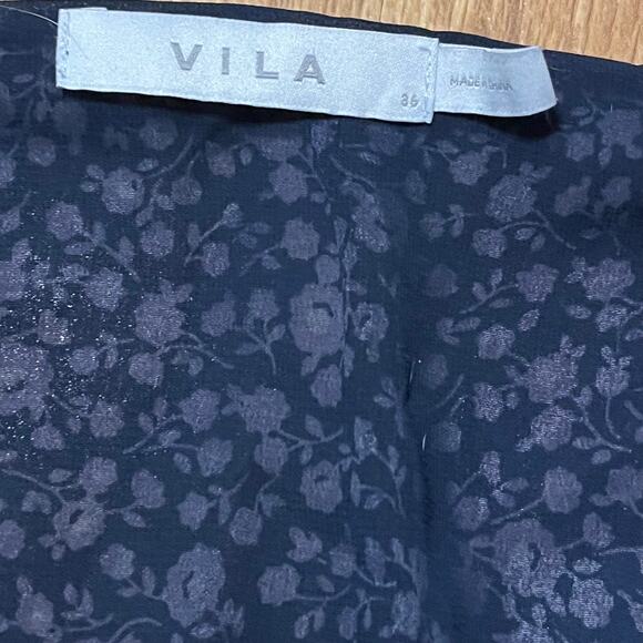 Vila Floral Wrap Maxi Dress EU 36 US 4 Boho Flowy Cottagecore Summer Feminine - Picture 11 of 15